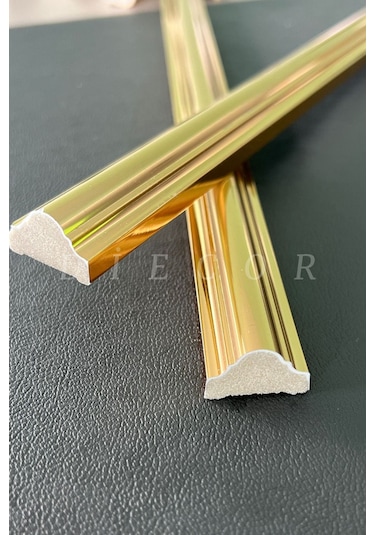 Diecor Dekoratif Polistren 20 Adet 2,5 Cm Gold Duvar Çıtası Beyaz 2,5 Cm Model:xa208
