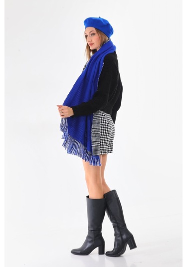 Keçe Ressam Atkı 2.li Set Saks Saks Mavisi