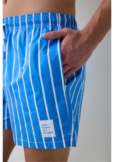 Penti Blue Thick Stripe Çok Renkli Şort
