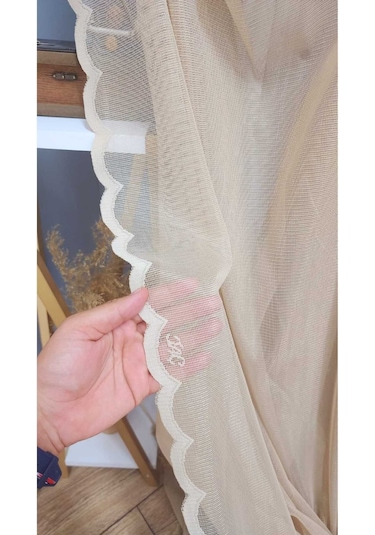 Tül Perde Amarikan Pile Gümüş Sim Çelik Yeni Dikim Tül Perde Vizon