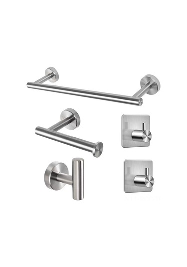 Ruicoo Premium 304 Paslanmaz Çelik 5 Parça Banyo Askı Seti - Şampanya Altın Renk Altın