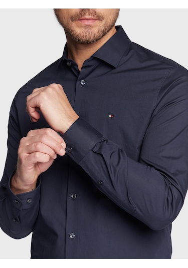 Tommy Hilfiger Erkek Regular Fit Pamuklu Gömlek Lacivert