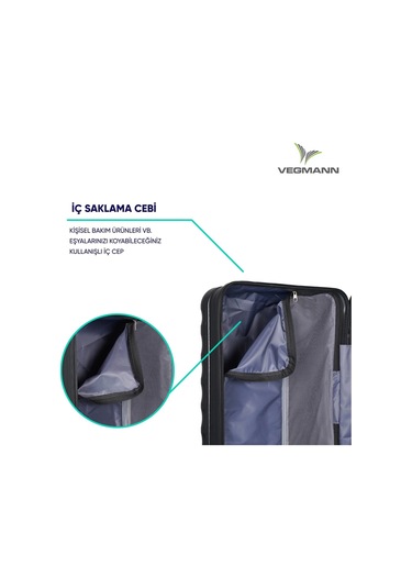 Vegmann Delphin Siyah Kabin Boy Valiz Siyah