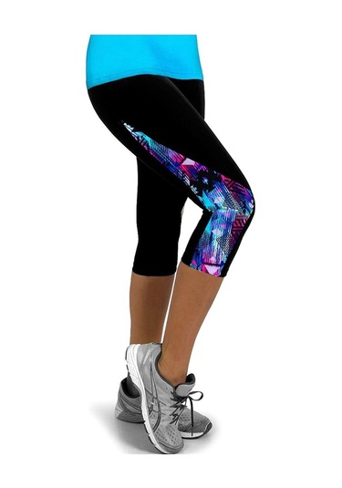 Elastik Spor Tayt Kadın Üç Çeyrek Pantolon Spor Salonu Spor Yoga Tayt