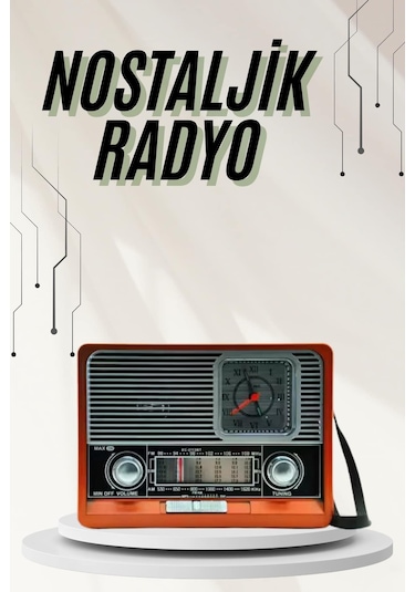 Saatli Fenerli Bluetooth Nostaljik Radyo Aux Sd Usb Girişli Bluetooth Hoparlör