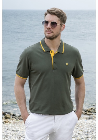 Buratti Erkek Polo Yaka T Shirt 5902118 Haki-sarı Haki-sarı
