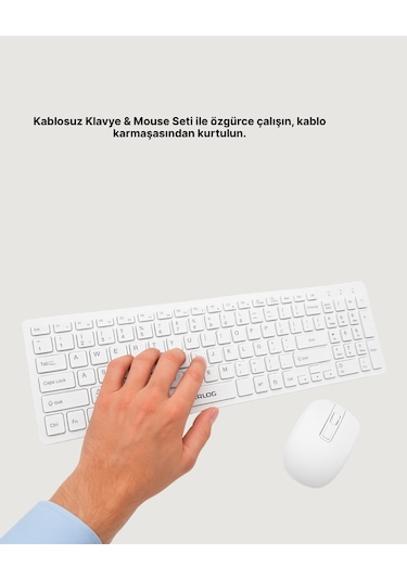 Kablosuz Klavye Ve Mouse Seti - Ergonomik Tasarım, Sessiz Kullanı