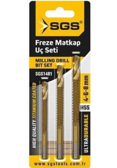 Sgs 1481 Freze Matkap Uç Seti 4-6-8mm