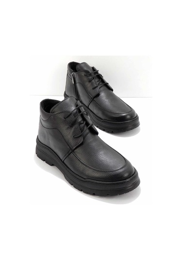 Siyah Hakiki Deri Erkek Bot & Bootie E02951061003 Siyah