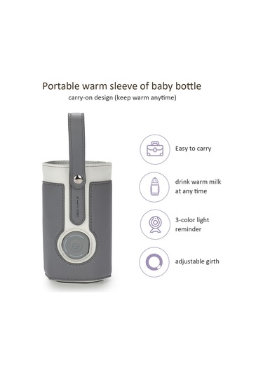 Sones 027 Deri Yalıtımlı Bebek Şişesi Kılıfı Isıtmalı Şişe Çantası, Beden: Ücretsiz Beden Lacivert