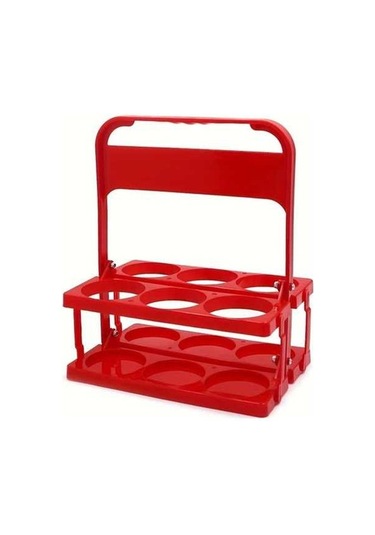 Trendooze Katlanır 6lı Bira Sepeti Kırmızı Taşınabilir Saklama Kutusu Günlük Kullanım Parti Kırmızı Kırmızı