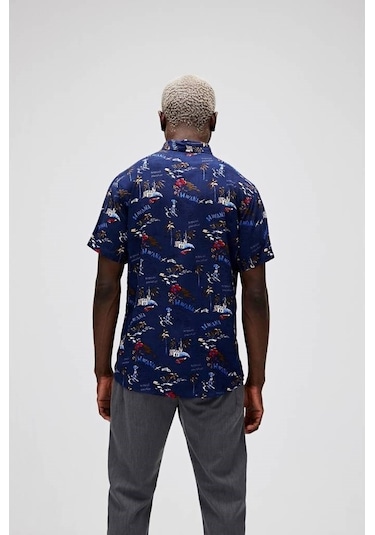 Bad Bear Hector Erkek Lacivert Kısa Kollu Gömlek