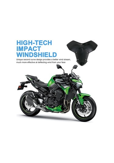Nayomiglow Motosiklet Ön Camı Ön Cam Rüzgarlık Hava Akımı Deflektörleri Kawasaki Ninja Z-h2 21-2024 Zh2 Z H2 Se Siyah