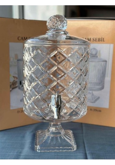 Qerhome Yıldız Cam Sebil Şerbetlik Damacana Ayaklı 5 Lt