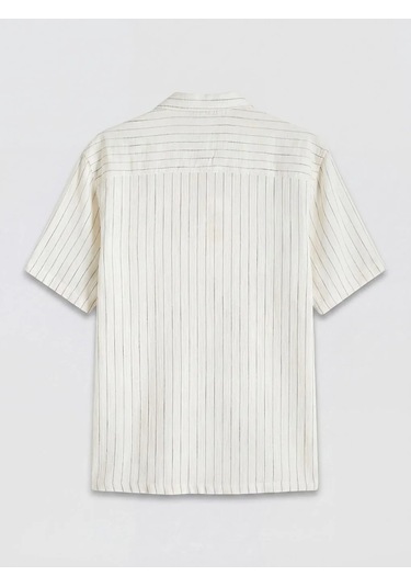 Lc Waikiki Ekru Regular Fit Çizgili Müslin Erkek Gömlek