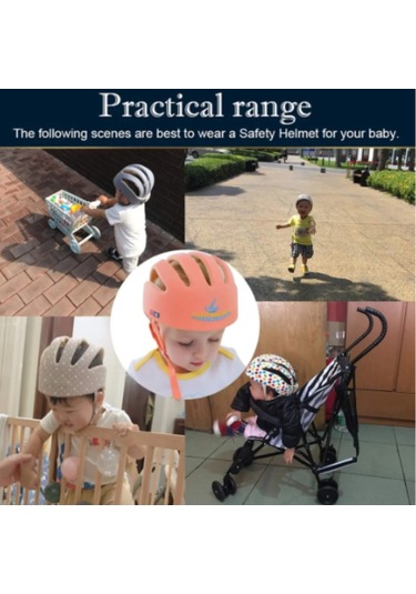 Hangfox Bebek Yürüme Eğitimi Korumalı Şapka - Dürtme Ve Düşme Engeli, Yumuşak Malzeme, Şok Emici, Hafif Ve Nefes Alıcı Çok Renkli