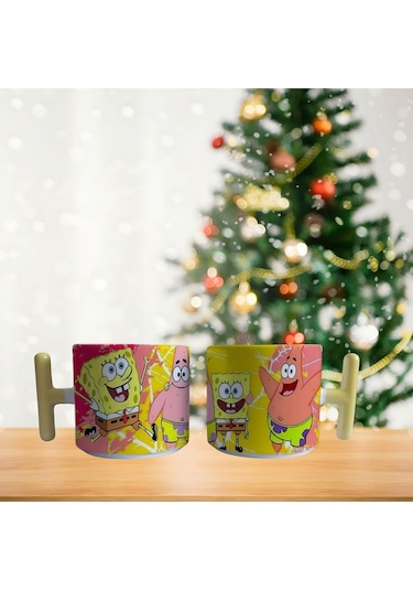 Sünger Bob Porselen Fincan / Kupa -mug 117 Beyaz