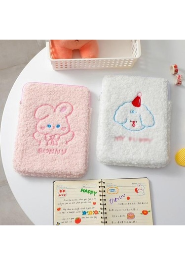 Kahverengi Toz Geçirmez Hafif Pratik 11 Inç Yumuşak Dokunuşlu Köpek Desen Dizüstü Tablet Pc Koruyucu Kılıf Laptop Çantası