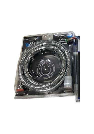 İlhan 360 Lüx Duş Hortumu 150+20 Cm Full Çelik Örgülü Gri