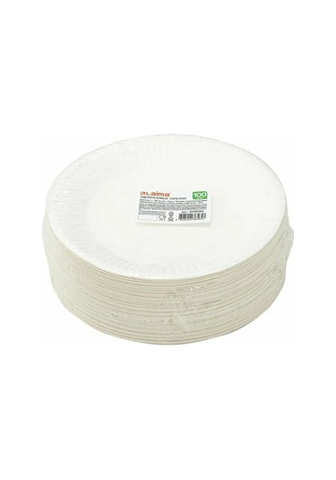 Laıma Parti İçin Yağa Dayanıklı 100 Adet Kağıt Tabak Tek Kullanımlık 131730666 100 Adet