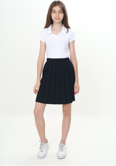 Toontoy Kız Çocuk Piliseli Okul Etek Siyah