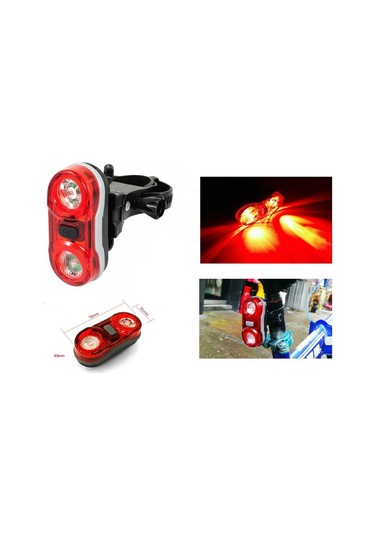 Rectus Bisiklet Arka Stop Far Işık Pil Dahil 2 Led 4 Fonksiyon Kırmızı - Beyaz