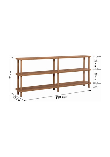 Dublin Zenith Kitaplık Natural 180x35x75 Cm Atlantik Çam Dublin Zenith Kitaplık Natural 180x35x75 Cm Atlantik Çam
