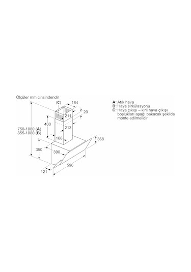 Bosch DWK65AJ80R 60 CM Duvar Tipi Davlumbaz