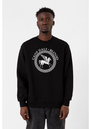 Percy Jackson Camp Half Blood Siyah Erkek 2ip Sweatshirt 001