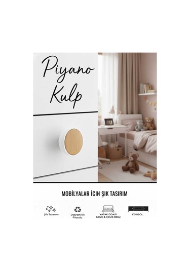 Piyano Düğme 10 Adet Mobilya Yatak Odası Mutfak Dolabı Çekmece Tv Ünitesi Kulpu Açık Kubik
