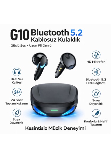 Qasul G10 Bluetooth 5.2 Kulak İçi Kulaklık