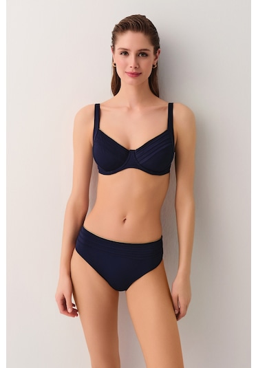 Suwen Pipe Aksesuarlı Bikini Alt Sbn25260c303 Lacivert