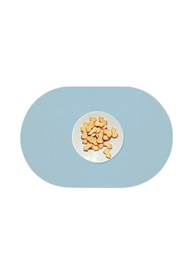 Masa Placemat Kaymaz Isıya Dayanıklı Su Geçirmez Mutfak Yemek Placemat Sahte Deri Bardak Altlığı Ev Tedarik Mavi