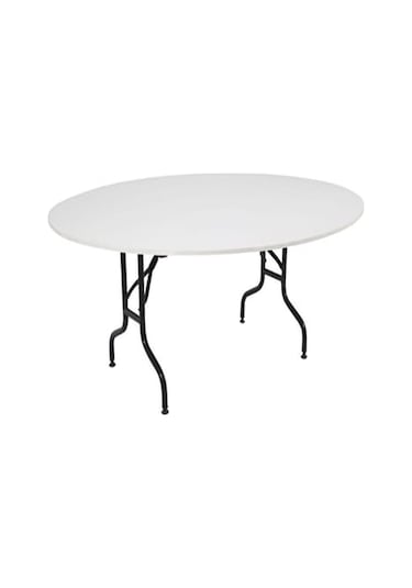 Otel Masası Katlanabilir Mdf Tabla Masa Yuvarlak 160 Cm Çok Renkli
