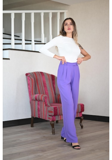 Lemajh Lila Palazzo Pantolon-lila Lila
