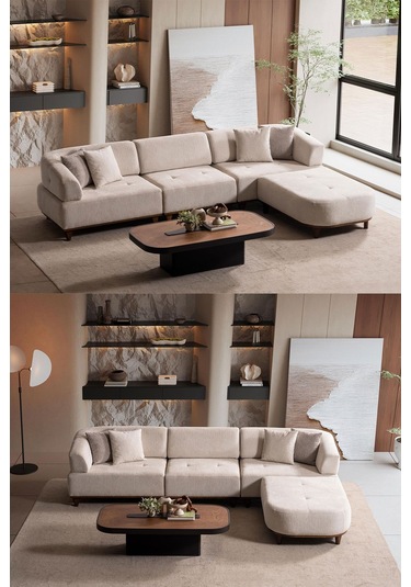 Dante Modüler Köşe Koltuk Takımı Krem