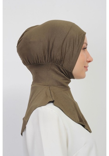 Pratik Esnek Likralı Boyunluklu Geçmeli Bone Haki