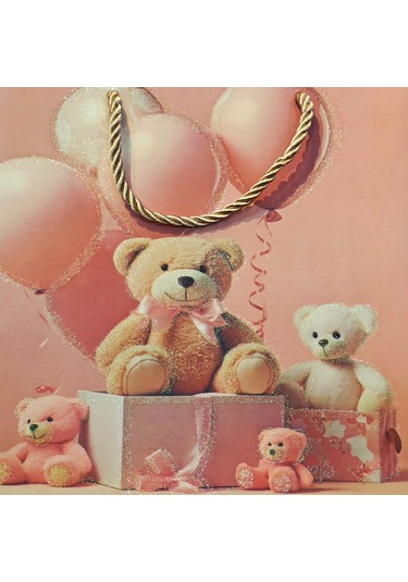 Toptan Sevimli Ayıcık Tasarımlı Küçük Boy Hediye Çantası