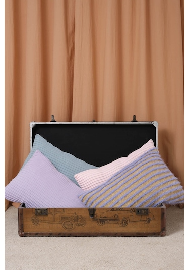 Peraluna Free Pıllow %100 Organik Pamuk Triko Yastık Kılıfı 60x40 Cm Lila - Lila