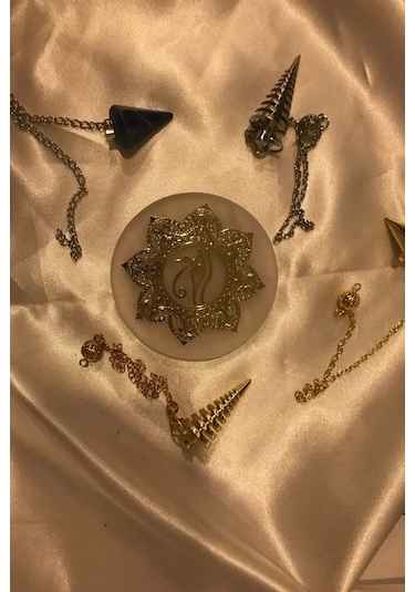 Pandül Sarkaç Doğal Taş Pandül Ve Arındırma Temizleme Doğal Selenit Taşı Pirinç Pandül Melek Taşı Ki