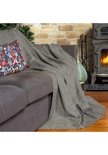 Jakarlı Şönil Koltuk Örtüsü Çekyat Örtüsü Koltuk Şalı 110x175 2 Ad. Kaymaz Kil L