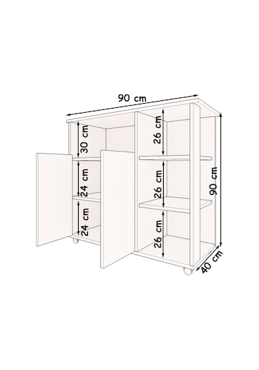 Bozlale Çok Amaçlı Dolap Mikrodalga Fırın Airfryer Kahve Dolabı