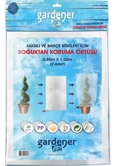 Gardener 11301 Saksılı Bitkiler İçin Soğuktan Koruma Örtüsü 30 G - 0,8 M X 1 M 2 Adet