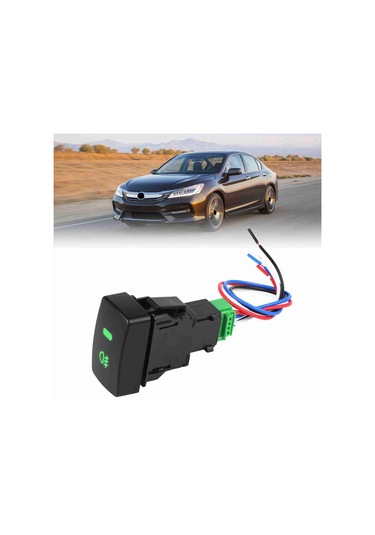 Springsun Honda Civic Accord Cr-v Fıt İçin Yeşil Işıklu 5 Pinli Kabloyu Dahil Edilmiş Dayanıklı Plastik Faro Anahtarı