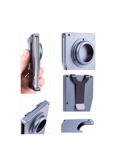 Airtag İçin Tracker Kart Tutucu Anti Loss Rfıd Cüzdan Kart Tutucu Gri