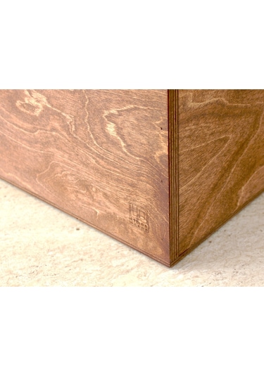 Ahşap Lp Plak Sandığı - Organizer Kutu Kestane Rengi - Wooden Lp Record Box Koyu Kırmızı