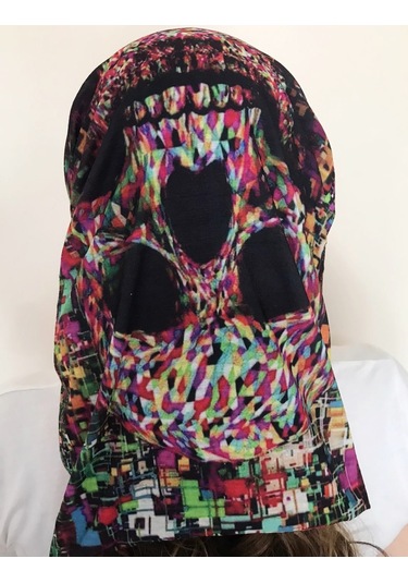Paytak Moda Kurukafa Skull Renkli Desenli Bandana Kafa Bandı