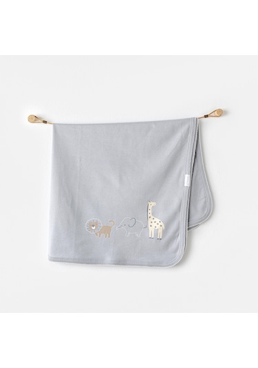 Erkek Bebek Battaniye Blanket 85x90 Little King Gri
