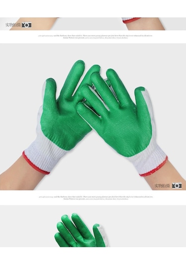 Tangshopping 12pcs Kaymaz Aşınmaya Dayanıklı Emek Koruma Eldivenleri Şantiye Inşaat Işleri Kalınlaşma Soğuk Geçirmez Bahçe Ev Kırmızı8