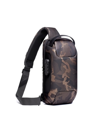 Weixier 9530 Erkek Usb Şarj Portu Saklama Göğüs Çantası Kamuflaj Çok Renkli